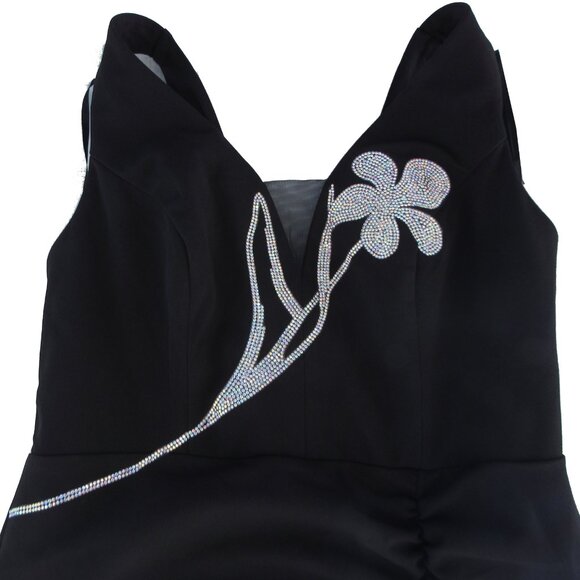 City Studios Trendy Plus Size Split-Neck High-Slit Scuba Long Gown Size 20W NWT - Picture 5 of 5